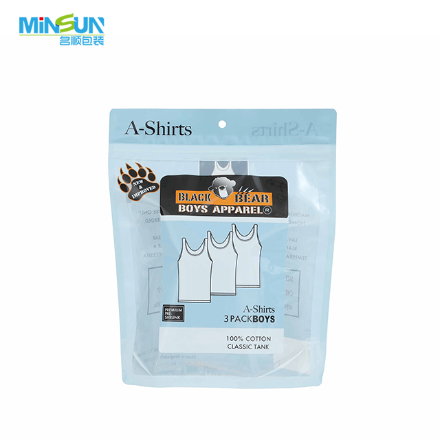 Shock Resistance Transparent Stand Bottom Bags for Underwear Bag
