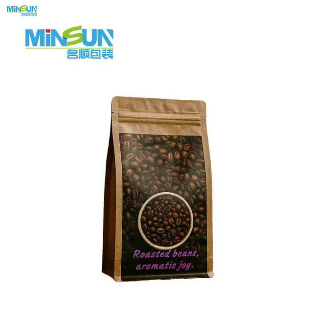 Eco-Friendly Resealable Stand-Up Kraft Paper Bag for Coffee Beans