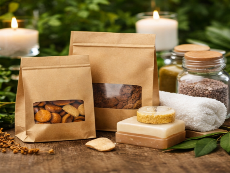 kraft paper bags with window