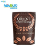 Custom printed coffee bean packaging bag with zipper and flat bottom
