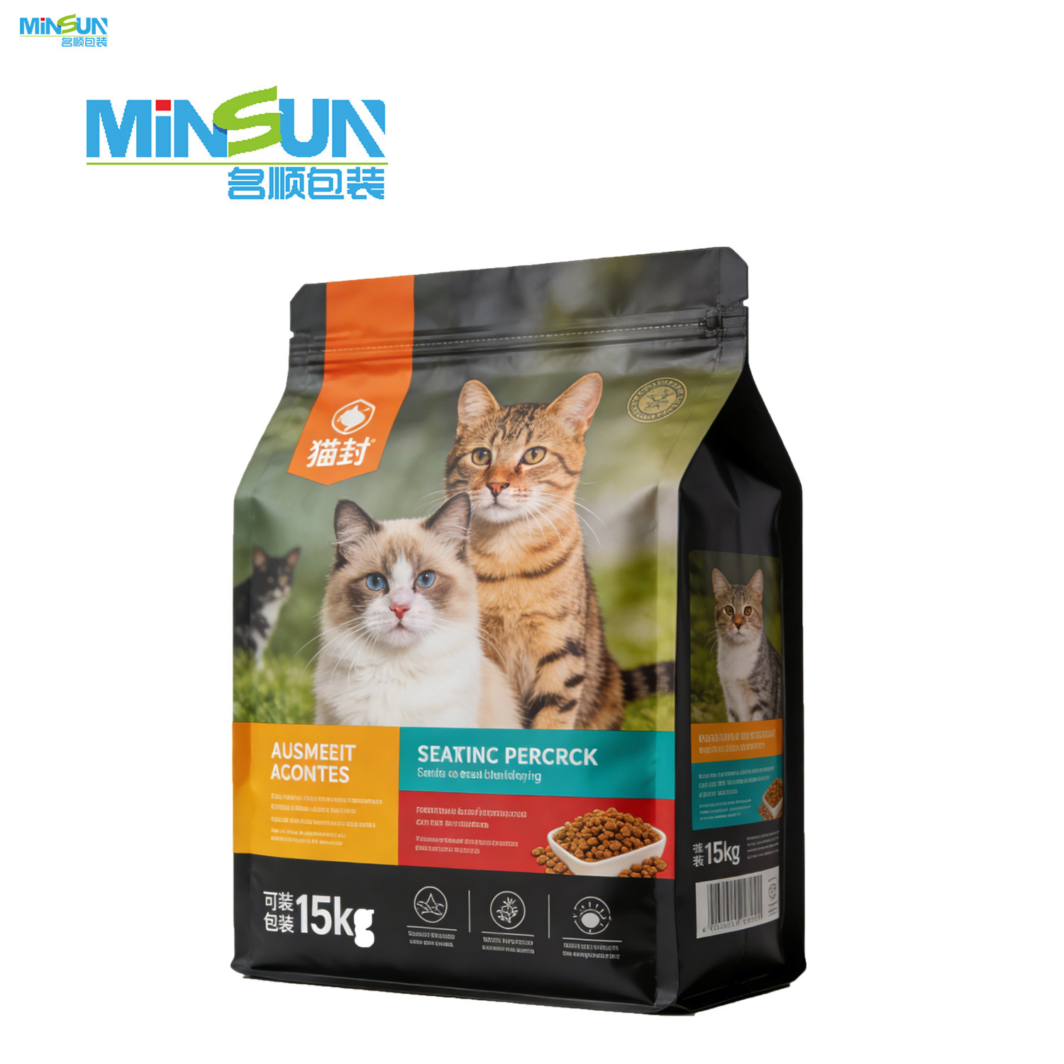 China Factory Wholesale Custom 15kg Resealable Moisture Proof Pet Food Packaging