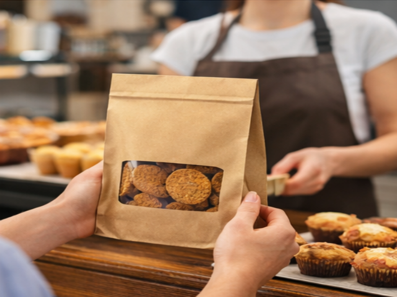 kraft paper bags with window