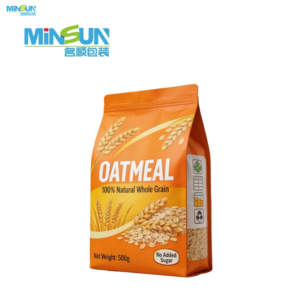 Factory Wholesale China Food Grade PE Moisture Proof Resealable Custom Printed for Breakfast Cereal Packaging Bags